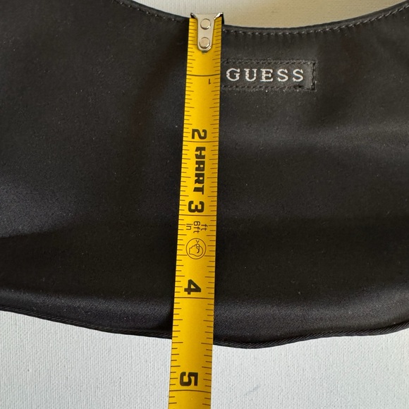 Vintage Guess Black Nylon Shoulder Baguette Bag Y2K Mini Shoulder Purse - Picture 7 of 9